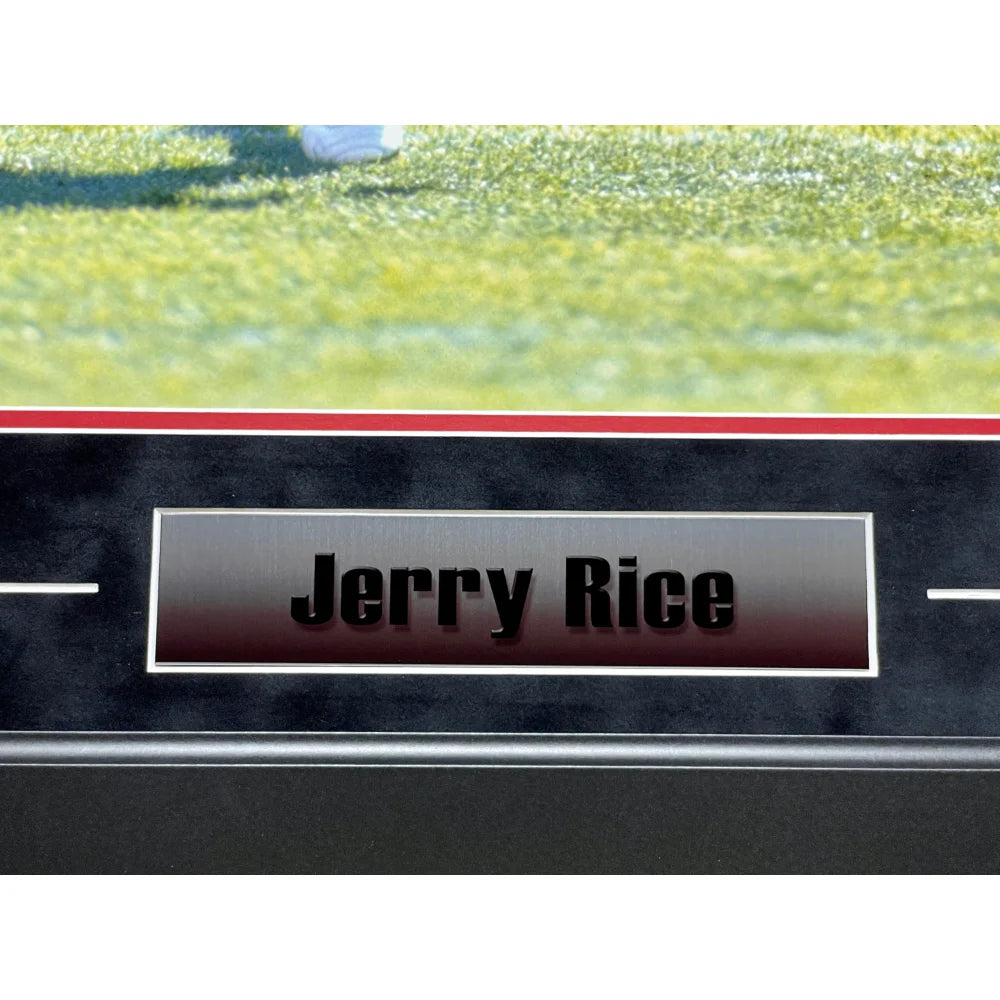 Jerry Rice Autographed San Francisco 49ers 16x20 Framed Photo - BAS Certified Signed Memorabilia - Perfect for NFL Fans, Man Cave Decor & Sports Collectors