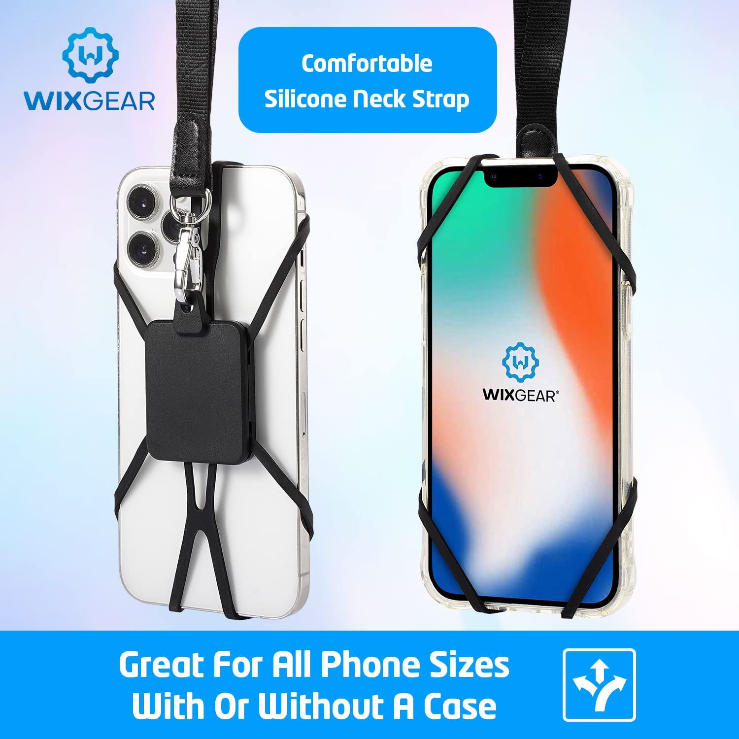 WixGear Magnetic Phone Lanyard Holder - Adjustable Silicone Neck Strap with Strong Magnetic Grip for iPhone 15/14/13, Samsung Galaxy S23/S22, Pixel 7/6 - Hands-Free Convenience for Running, Travel, Work & Outdoor Activities