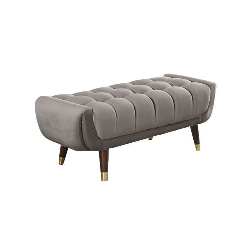 Modern Pink Velvet Upholstered Entryway Bench & Ottoman - Perfect for Bedroom End of Bed, Hallway Seating, and Living Room Decor