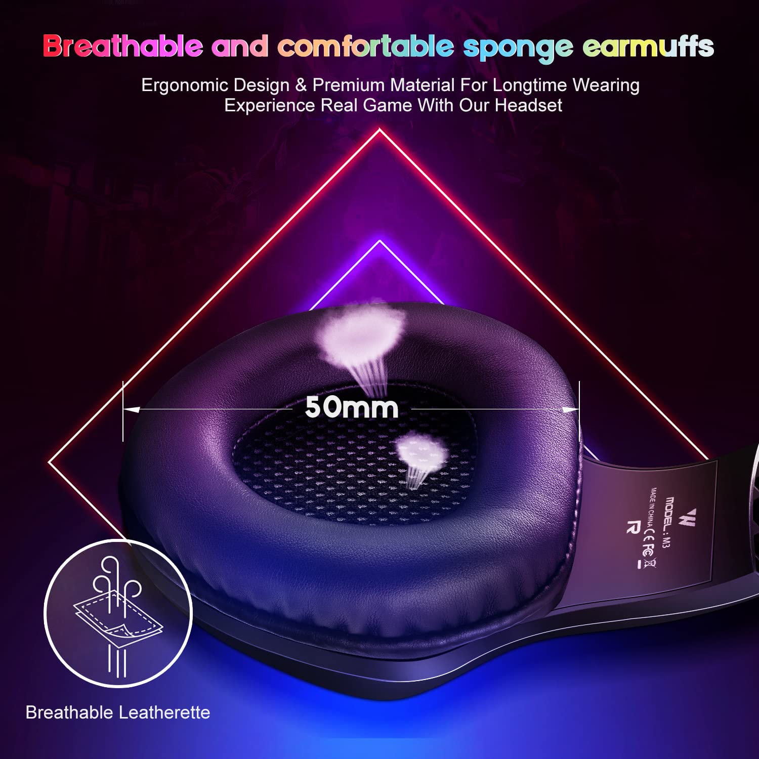 SKTOME Gaming Headset with Microphone & LED Lights - Noise Cancelling Over-Ear Headphones with Voice Changer & Volume Control - Compatible with PS5/PS4/Xbox One/PC/Mobile - Perfect for Streaming, Discord & Online Gaming (Black)