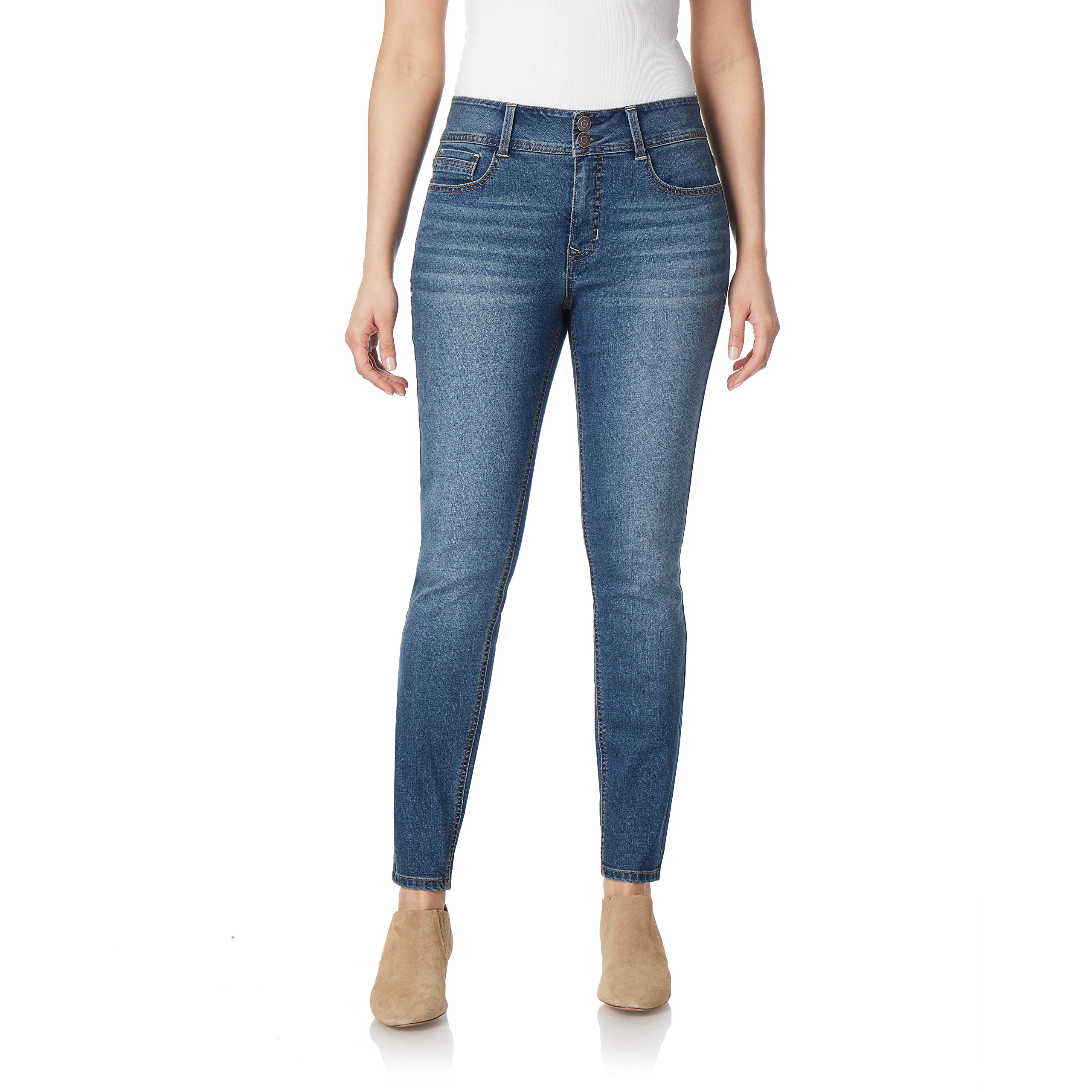 Angels Forever Young Women's Curvy Skinny Jeans - High Waist Stretch Denim Pants for Plus Size | Perfect for Casual Wear, Date Night & Office Outfits