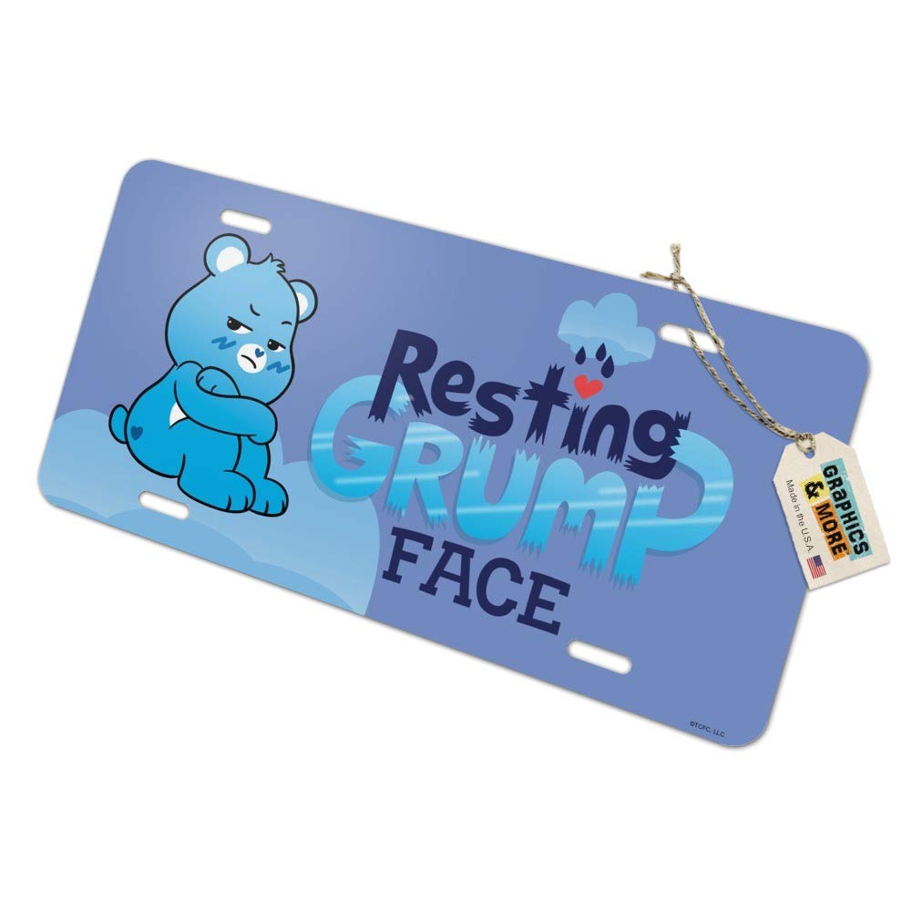 Care Bears Unlock The Magic Resting Grump Face Novelty Metal Vanity License Plate - Perfect for Car Decoration, Bedroom Wall Art & Gift Giving