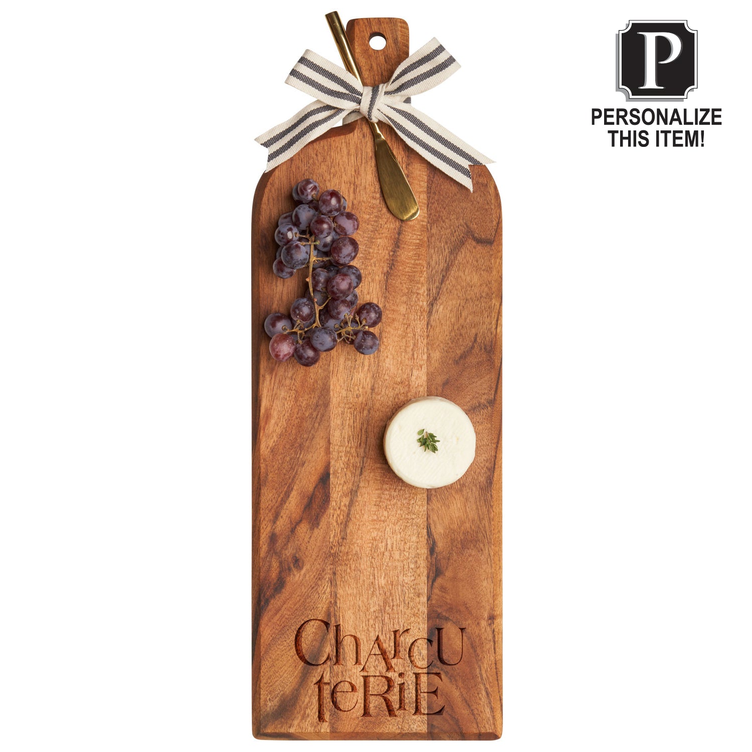 Personalized Acacia Bevel Board with Long Handle - 20