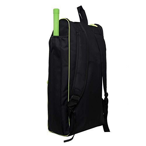 CW BACKPAK Black Green Cricket Kit Bag - Unisex Sports Backpack with Bat Compartment for Men & Women | Perfect for Cricket Practice, Matches & Travel