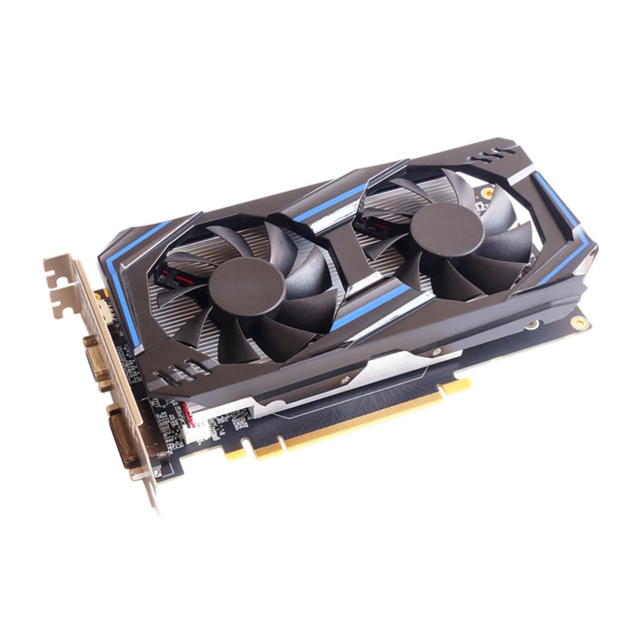 UKCOCO 6GB GDDR5 192-bit Gaming Graphics Card for Desktop PC - High Performance Computer GPU for Gaming, Video Editing & 3D Rendering - ABS Black Design with Cooling Fan