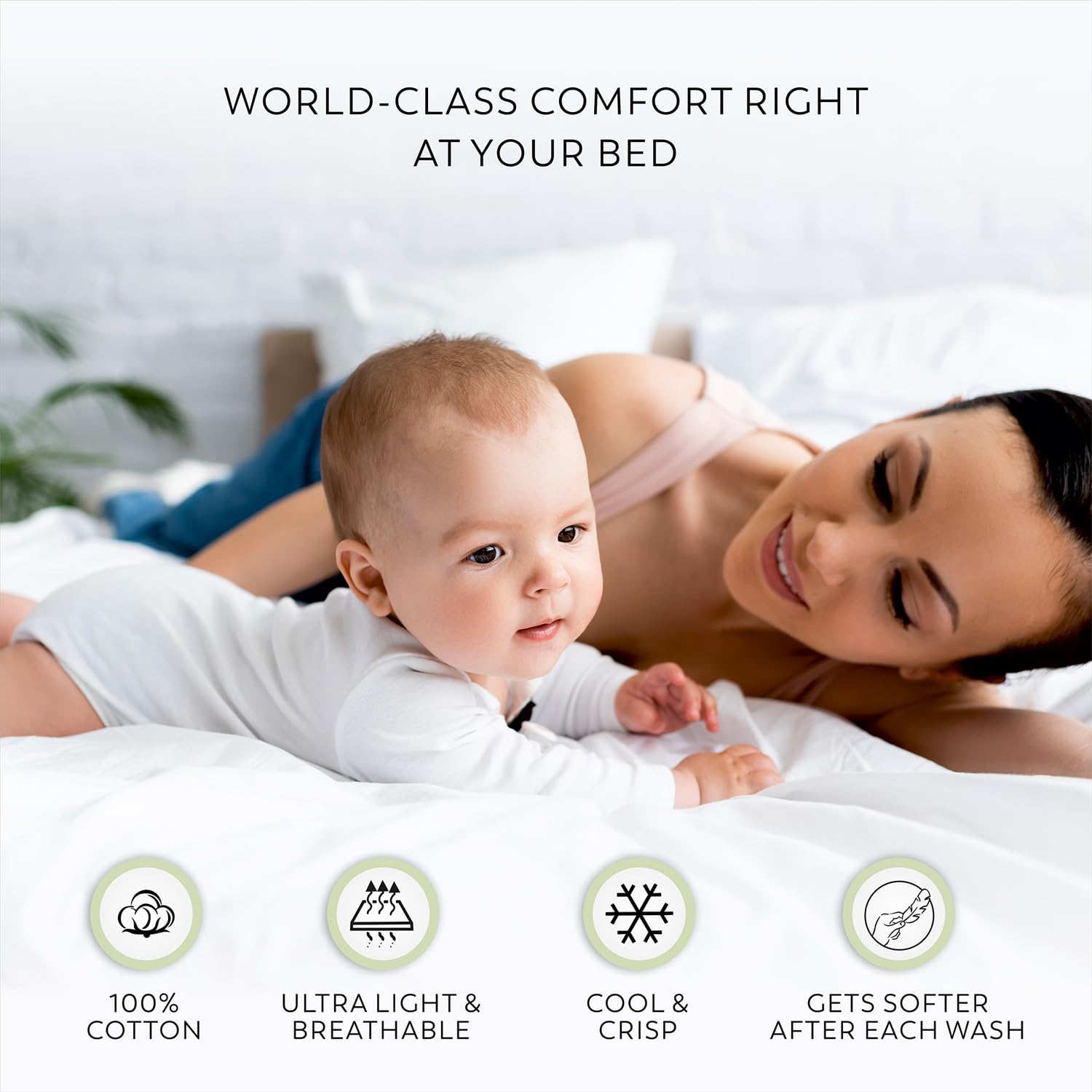 Premium 100% Cotton White Snow Twin Sheet Set - Breathable Percale Weave Bed Sheets for College Dorm & Home - Cool & Crisp Twin Size Deep Pocket Fitted Sheet - Back to School Essentials & Everyday Luxury Bedding Set
