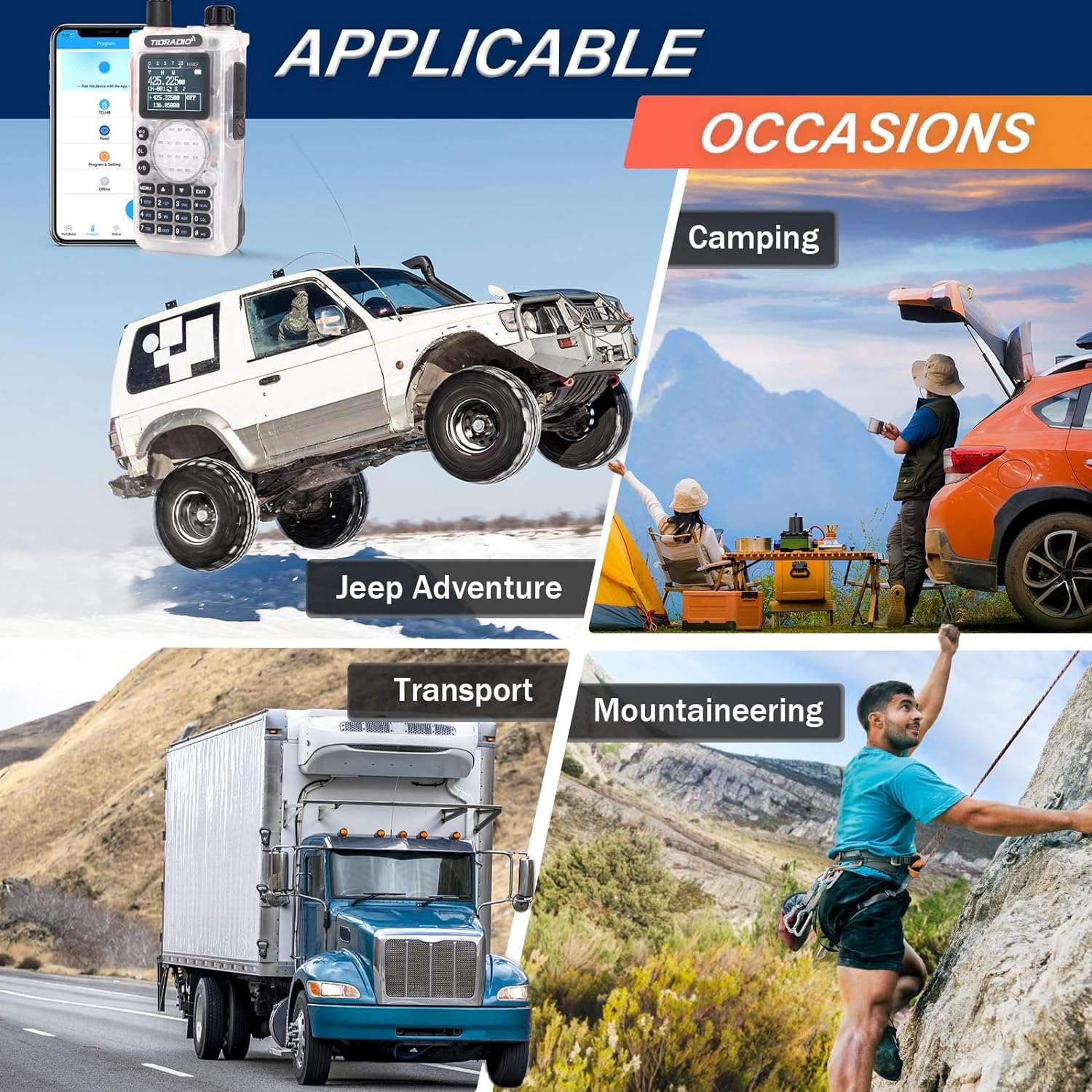 2nd Gen TD H8 GMRS Dual Band Radio 4 Pack - Long Range Walkie Talkies for Outdoor Adventures, Camping, Hiking & Emergency Communication