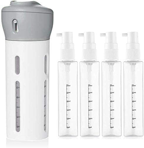 Honexa 4-in-1 Travel Bottle Dispenser Set - 4 Empty Reusable 1.4oz (40mL) Leakproof Cosmetic Containers for Sanitizer, Soap, Lotion & Skincare - Perfect for Travel, Gym, Camping & Daily Use