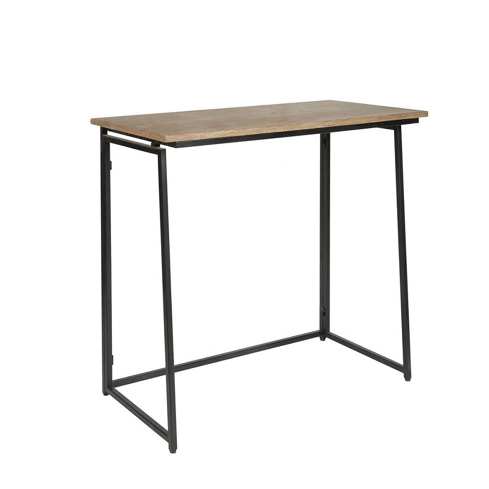 LINCHUN Foldable Iron Porch Table - All-in-One, No Installation Needed, Durable & Weather-Resistant - Perfect for Outdoor Patio, Garden, and Deck Use