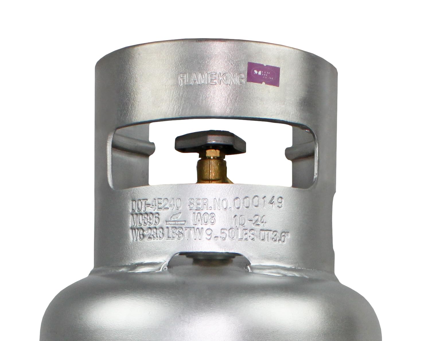 Flame King 10LB Aluminum Propane Tank with OPD Valve - Lightweight, Corrosion-Resistant, Rust-Free Propane Cylinder for Grilling, BBQs, Camping, Fishing & Outdoor Activities | Perfect for Backyard Cookouts, RV Trips, and Marine Use