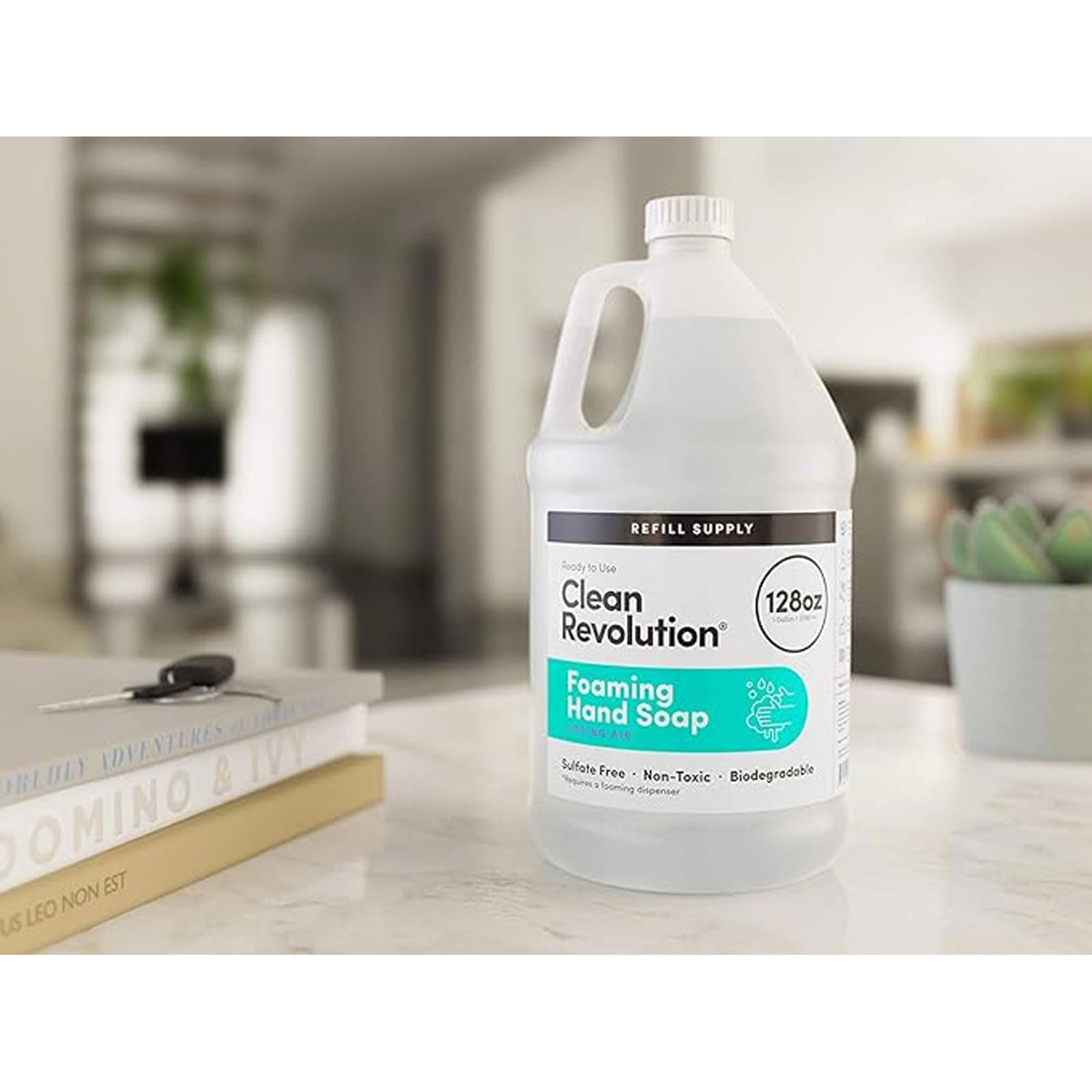 Clean Revolution Foaming Hand Soap Refill - 128 Fl Oz (4 Pack) | Ready-to-Use, Gluten Free, Spring Air Scented | Ideal for Home, Office & Commercial Use
