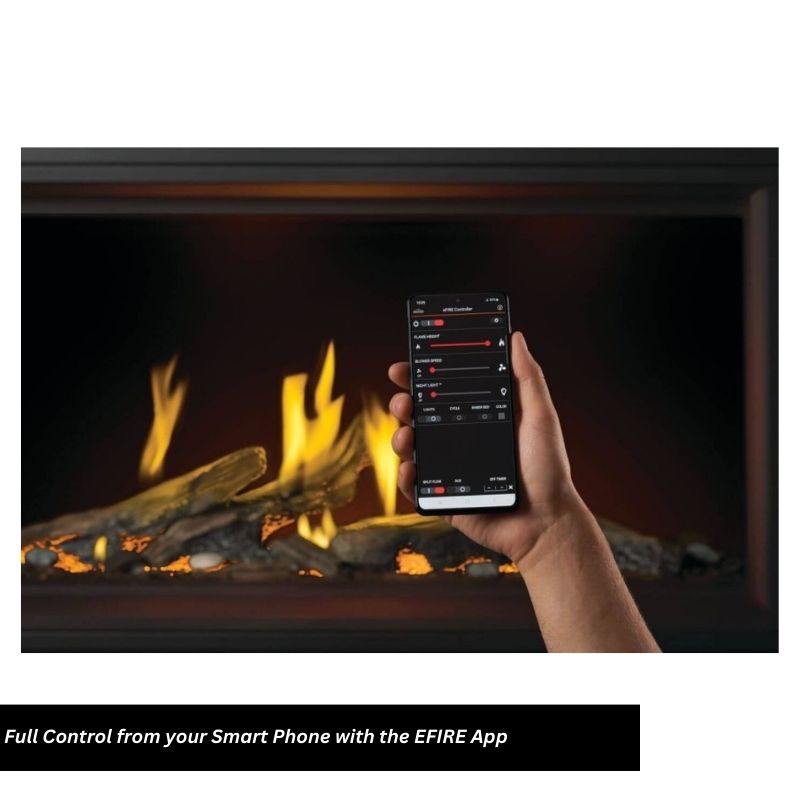 Napoleon 50-Inch Direct Vent Linear Gas Fireplace with Luminous Logs - Modern Tall Vector Design for Living Room, Bedroom, or Office Heating