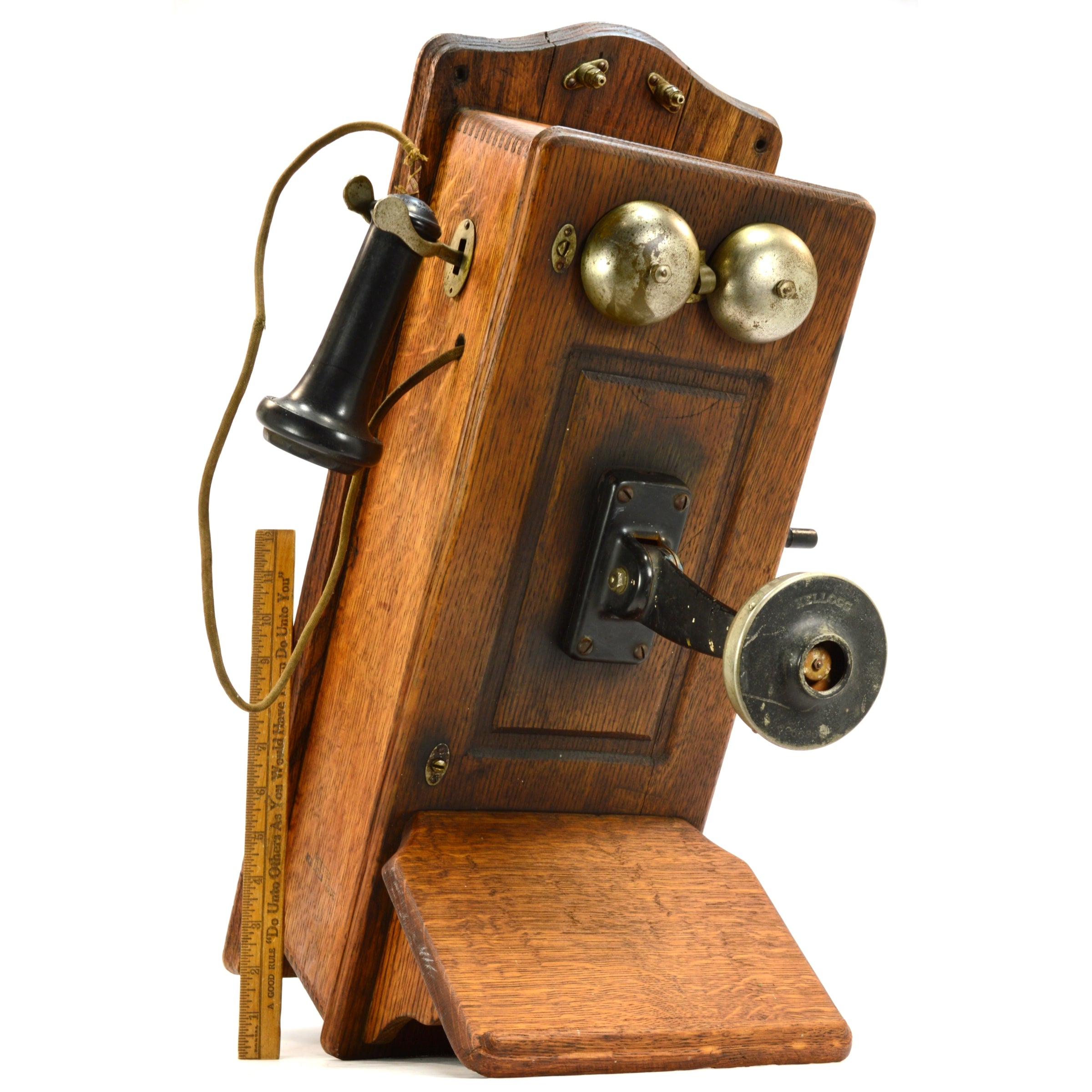 Antique Western Electric Oak Wall Phone No. 317 H Cathedral Top Kellogg c.1907 - Vintage Home Decor & Collector's Item for Historical House Restoration