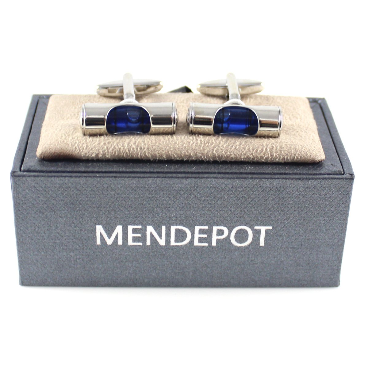 Rhodium Plated Classic Cylinder Cufflinks Set with Gift Box - Perfect for Weddings, Business Meetings & Formal Events
