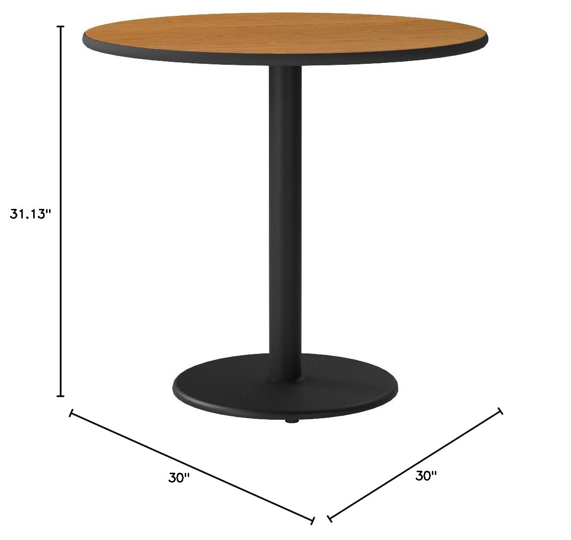 Flash Furniture 30-Inch Round Natural Laminate Table Top with 18-Inch Round Base - Perfect for Kitchen, Dining Room, Office, and Small Space Decor