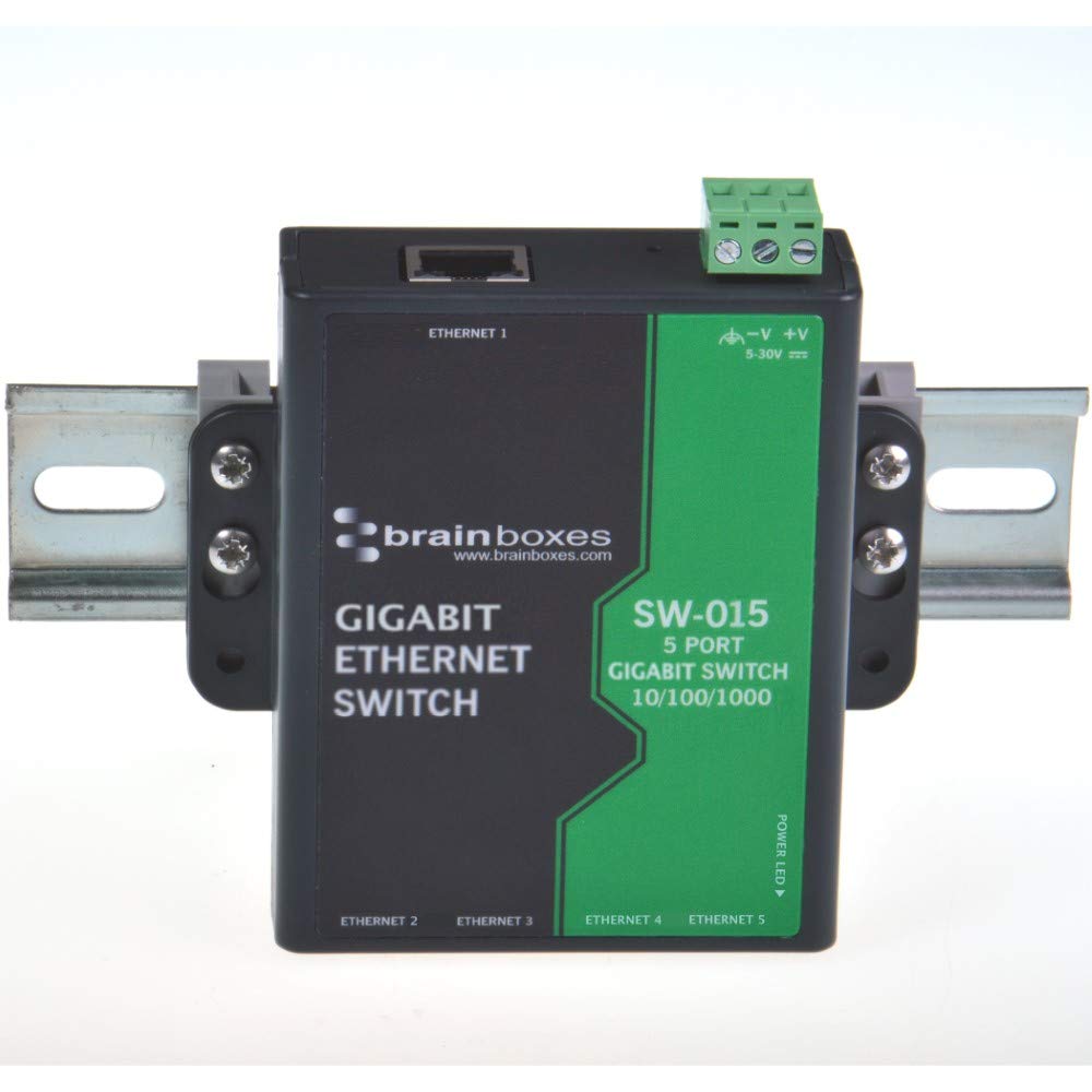 Brainboxes 5-Port Gigabit Ethernet Switch (SW-015) - High-Speed Network Hub for Home & Office Use | Reliable Temperature Monitoring