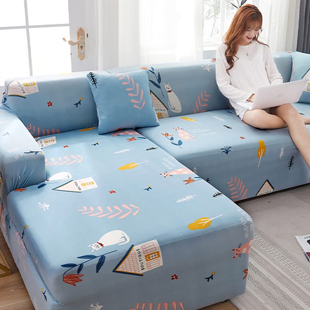Waterproof Elastic Sofa Slipcover - Non-Slip Plush Furniture Protector for Sectional, Couch & Loveseat (2-Seater) | Perfect for Pets, Kids & Spill Protection in Living Rooms