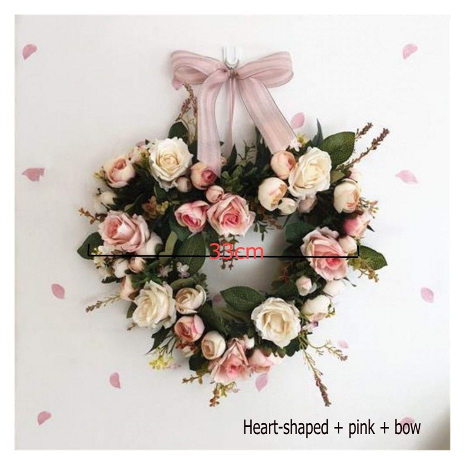LAIQIAN Artificial Flower Wreath - DIY Wedding Decor, Home Party Wall Hanging, Christmas Garland with Rose Peony for Door Threshold, Living Room, Holiday Decorations | Perfect for Christmas, Wedding, Home Decor & Gift Giving