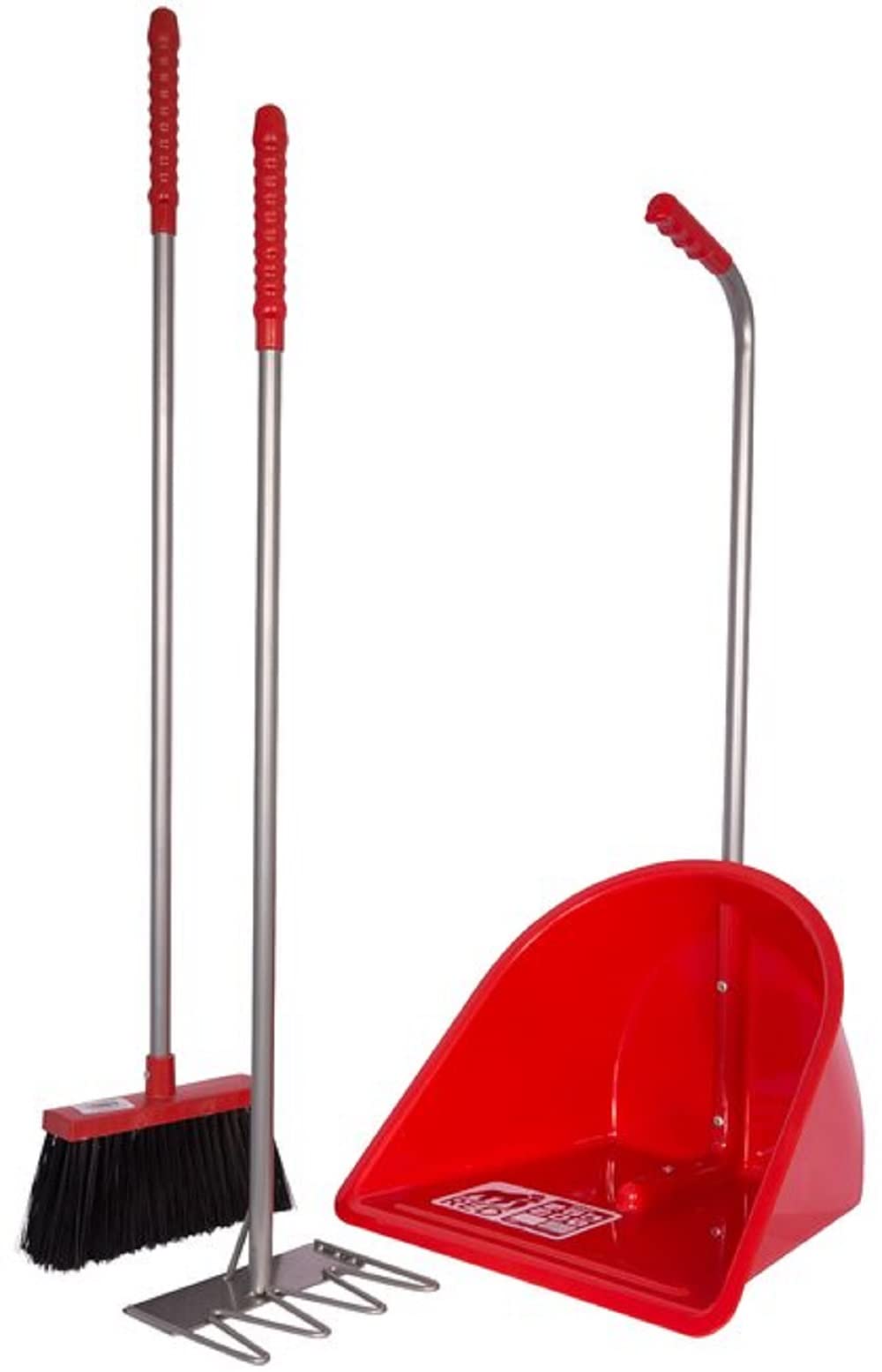 Tubtrug Tidee Manure Scoop Companion Set - Durable Red Plastic Manure Fork & Bucket for Stable, Farm & Garden Cleaning | Pet Waste & Compost Tool