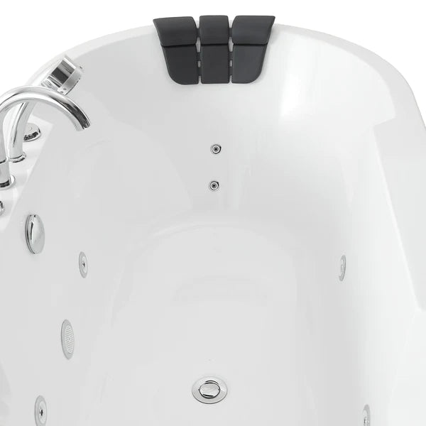 Empava 67 Inch Freestanding Jetted Bathtub - White Acrylic Soaking Tub with Massage Jets (Model 67AIS17) | Perfect for Luxury Bathrooms, Spa Relaxation & Modern Home Decor
