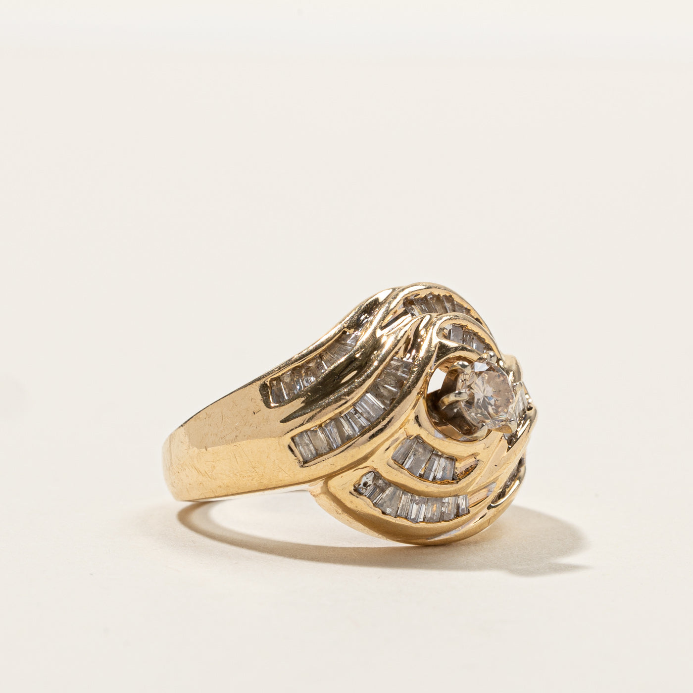 0.85ctw Bypass Channel Set Diamond Ring - Size 7 | Elegant Wedding Band, Anniversary Gift for Her, Perfect for Bridal Jewelry & Special Occasions