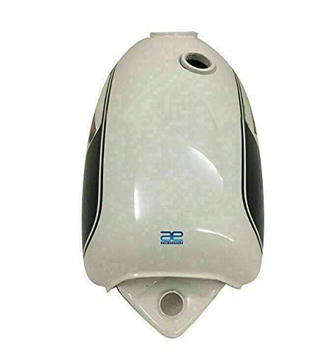 Yamaha XT TT 500 1977 Fuel Gas Tank Replacement - White & Black Petrol Tank with Cap & Tap - Perfect for Motorcycle Restoration & Off-Road Riding