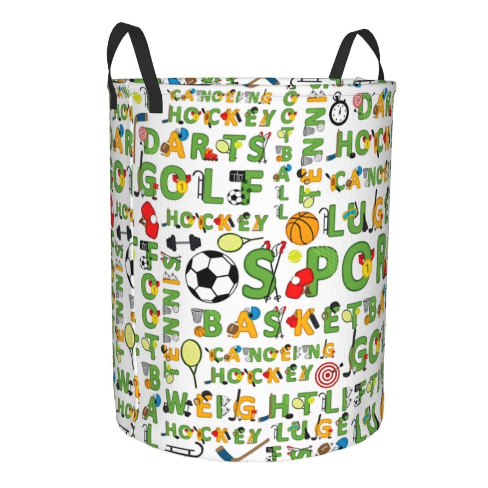 Collapsible Laundry Hamper with Handles - Foldable Clothes Basket for Football & Sports Gear - Portable Dirty Clothes Storage Bag for Bedroom, Dorm & Laundry Room - Perfect for Sports Lovers & College Students