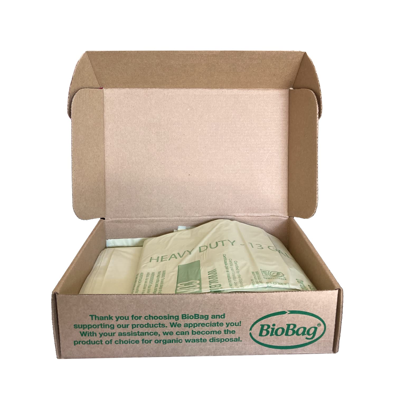 BioBag (USA) - 13 Gallon Compostable Trash Bags, 30 Count | 100% Certified Compostable Kitchen Food Waste Bags | Eco-Friendly for Kitchen Compost Bin | Perfect for Organic Waste Disposal & Sustainable Living