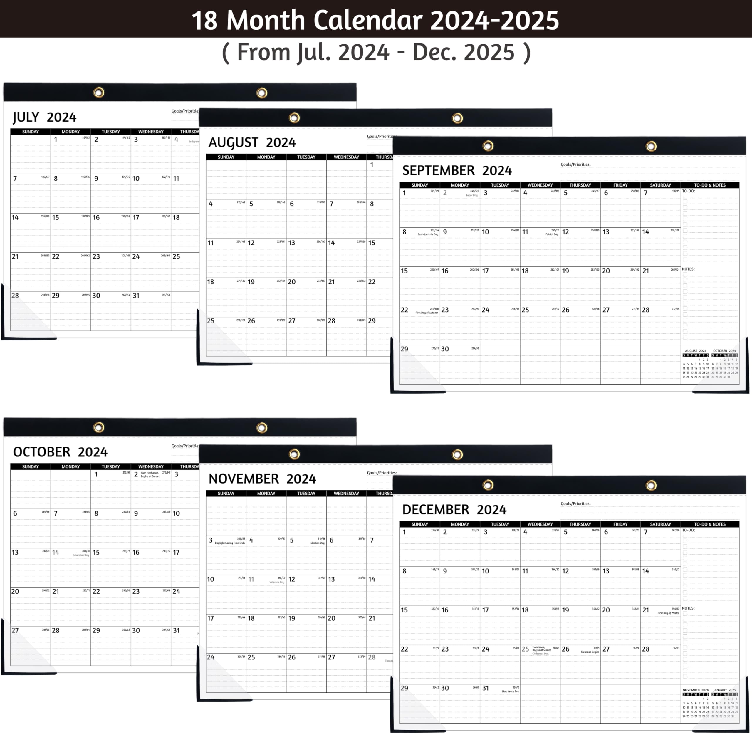 2024-2025 Monthly Desk Calendar (July 2024 - December 2025) - 18-Month Large Planner 17