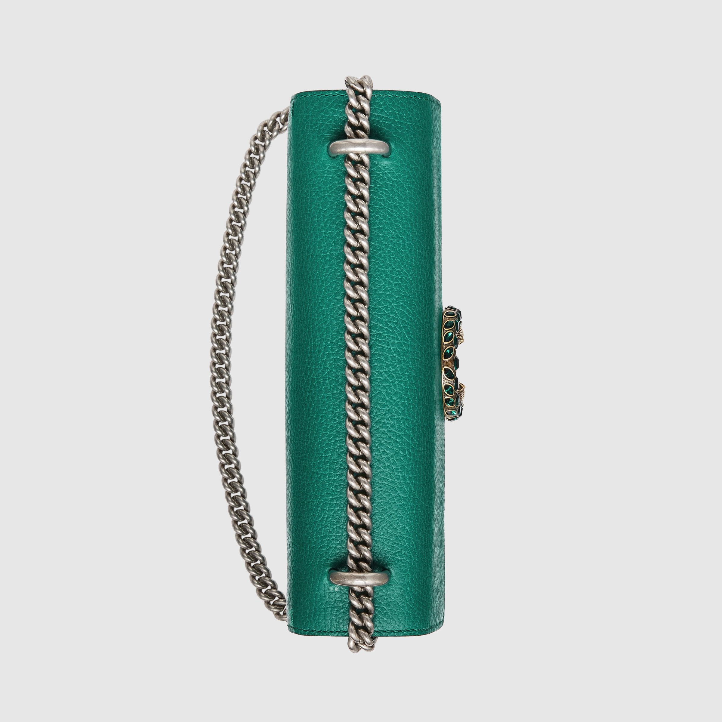 Gucci Dionysus Small Shoulder Bag for Women - Green Leather Crossbody Purse with Chain Strap - Perfect for Date Night, Parties & Evening Events