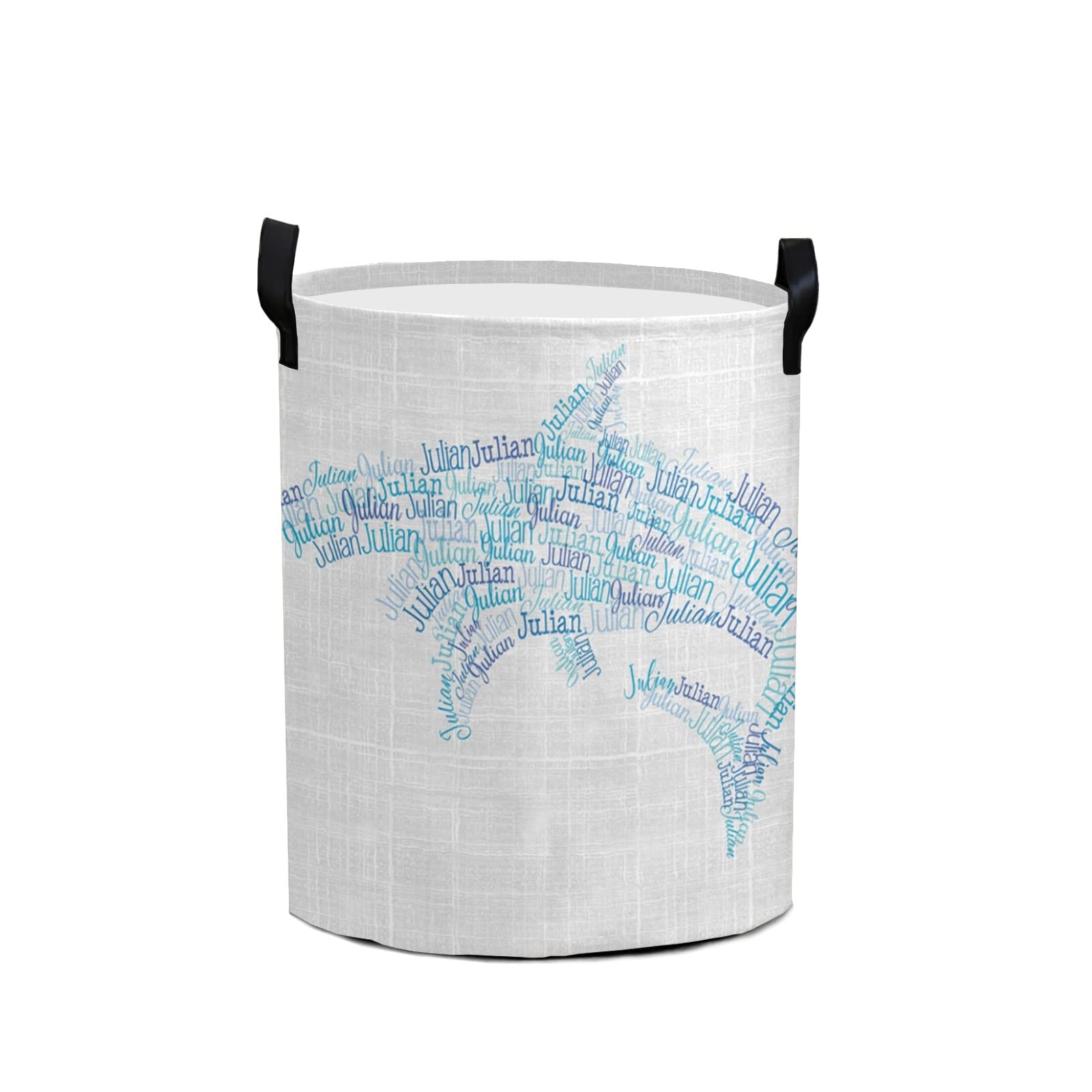 Personalized Laundry Hamper with Name - Custom Collapsible Clothes Storage Basket with Handle for Bathroom, Bedroom & Living Room - Perfect for Kids Room, Dorm Organization & Gift Giving (Dolphin Design)