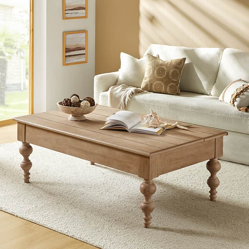 Lift Top Storage Ottoman Coffee Table with 4 Legs - Cynthia Multifunctional Furniture for Living Room, Bedroom & Home Decor