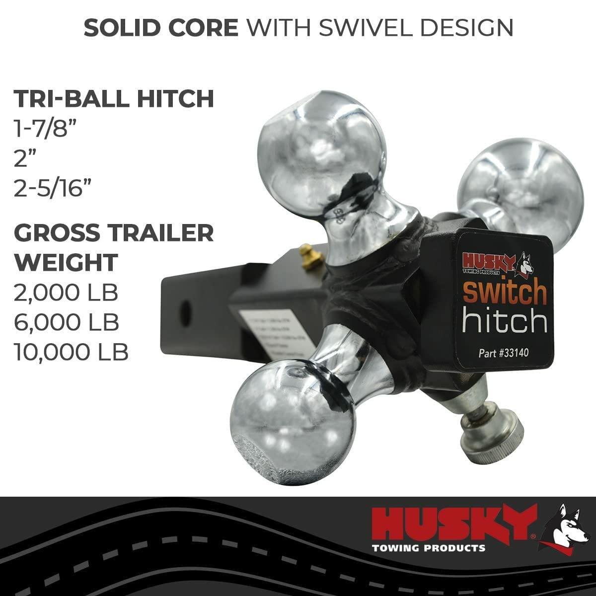 Husky Towing 33140 2-Inch Receiver Hitch Lock with Key - Heavy Duty Anti-Theft Trailer Hitch Lock for Trucks, SUVs & RVs - Secure Towing Accessories for Road Trips & Camping Adventures