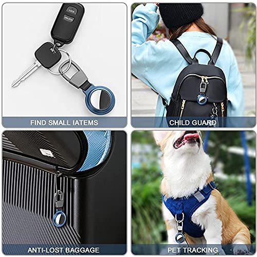 KumDimFa AirTag Case - Durable Metal Protective Cover with Magnetic Design & Carabiner Clip for Apple AirTag (Blue) | Perfect for Keychains, Backpacks, Luggage & Pet Tracking