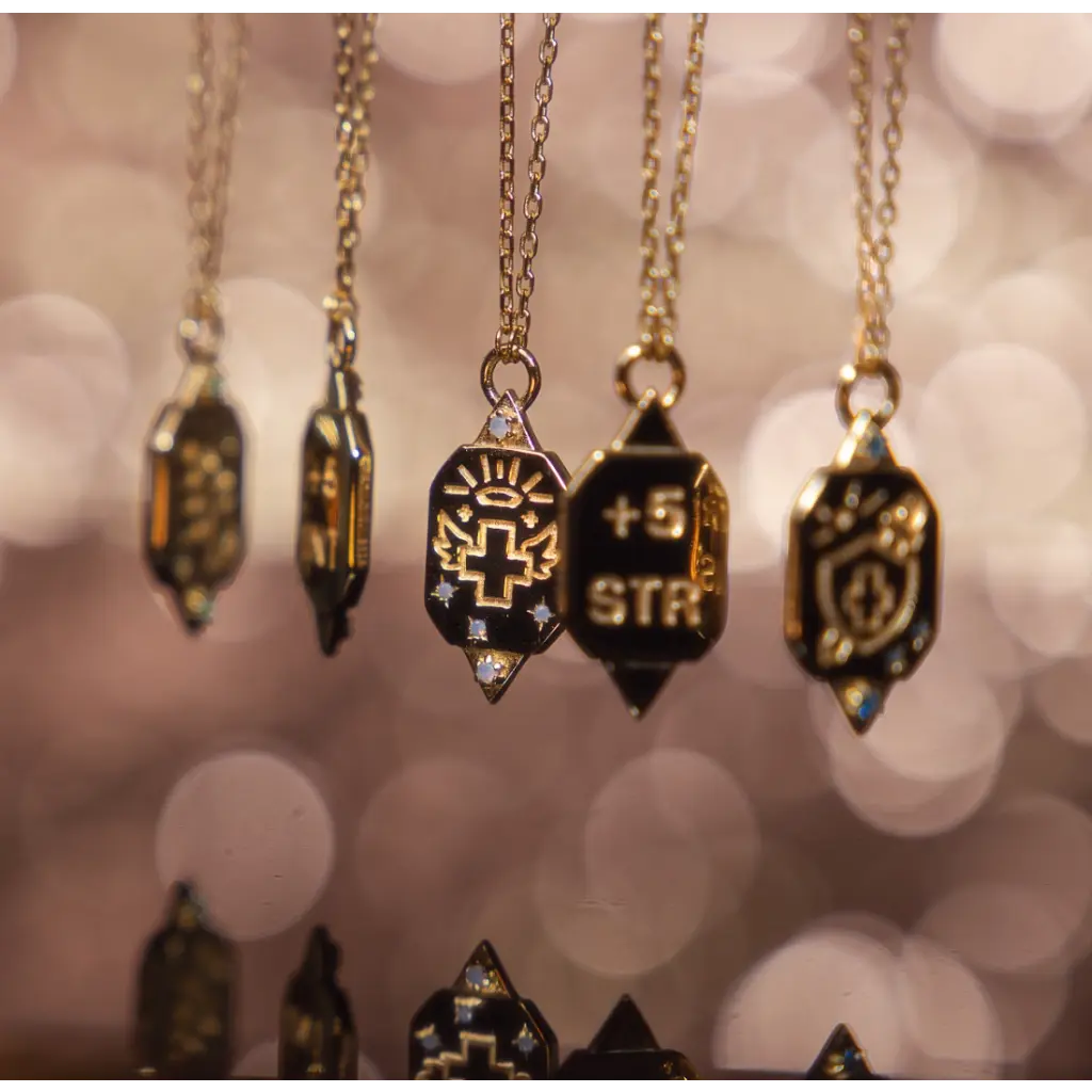 RPG Stat Pendant Necklace - D&D Character Attribute Charm for Tabletop Gaming & Cosplay - Perfect for Gifts & Roleplaying Scenes