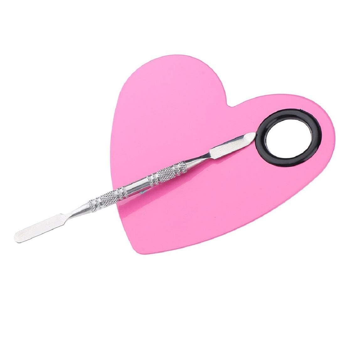 Heart-Shaped Makeup Palette Spatula - Stainless Steel Cosmetic Blending Tool for Foundation & Concealer | Professional Makeup Artist Kit | Perfect for Salon, Home Makeup & Travel Beauty Essentials
