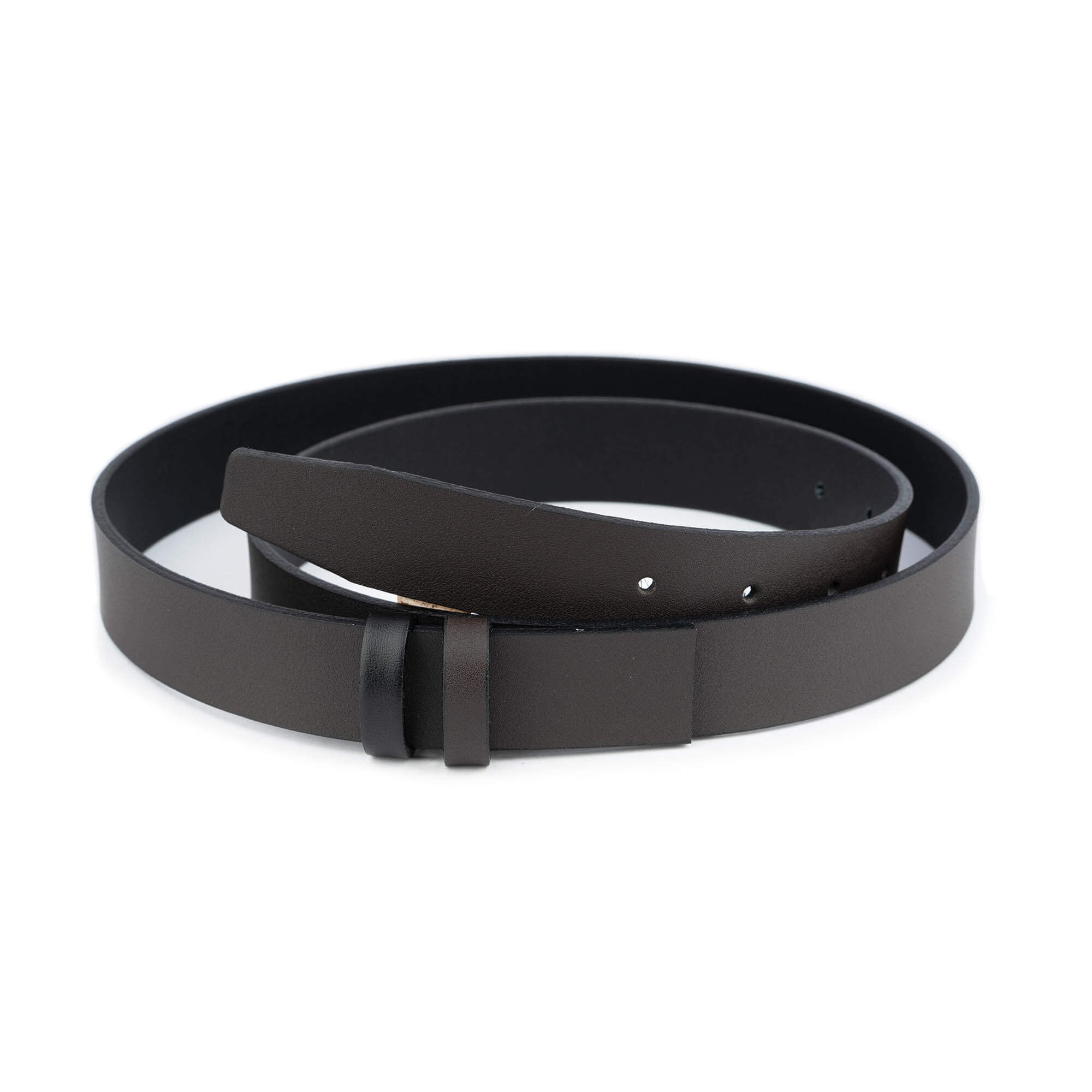 3.0 cm Black & Brown Reversible Leather Belt Strap - Replacement for Dunhill Buckles - Perfect for Business, Casual & Formal Wear