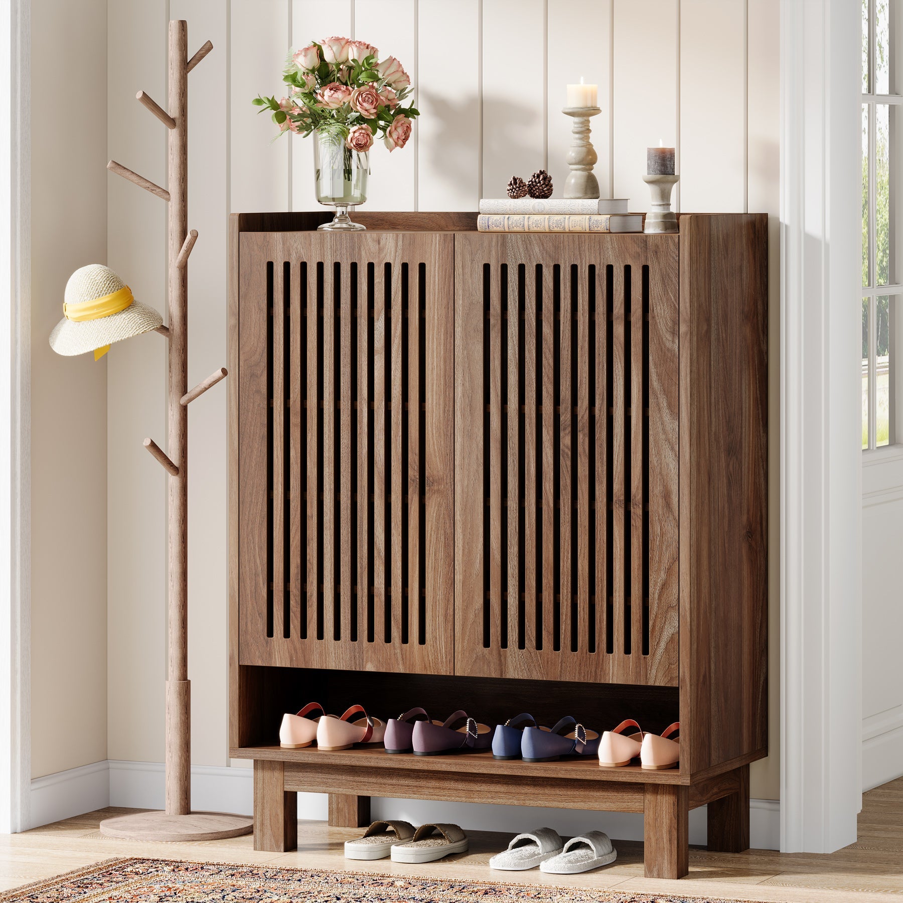 6 Tier Shoe Cabinet Organizer - 24 Pair Adjustable Shoe Rack with Removable Shelves for Entryway, Closet & Bedroom Storage
