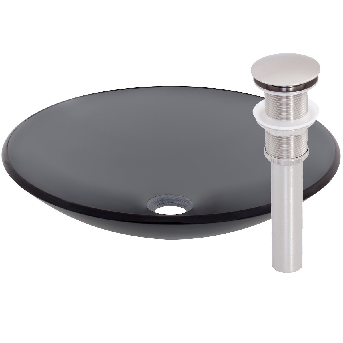 Novatto COETANEO Modern Vessel Bathroom Sink Faucet Set in Brushed Nickel Finish - Perfect for Vanity, Powder Room & Luxury Bathroom Decor