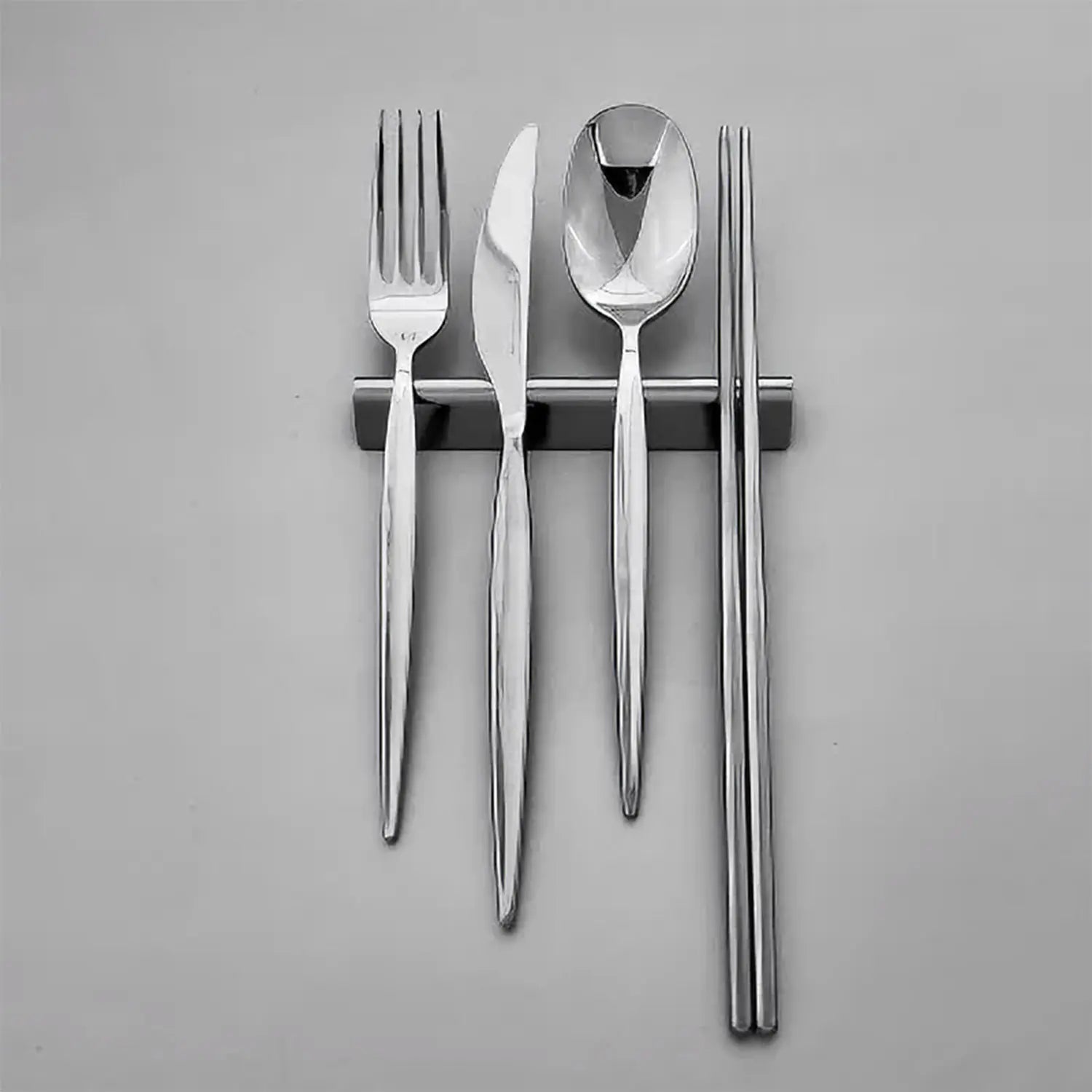 Luckywood Stainless Steel Knife Fork Spoon Rest - Triangle Mirror Finish Cutlery Holder for Dining Table, Kitchen, Restaurant & Gift Use