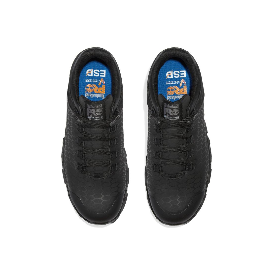 Powertrain Sport Alloy Toe Work Shoes for Men - Black Safety Shoes for Construction, Warehouse & Industrial Work - Lightweight & Comfortable Work Boots