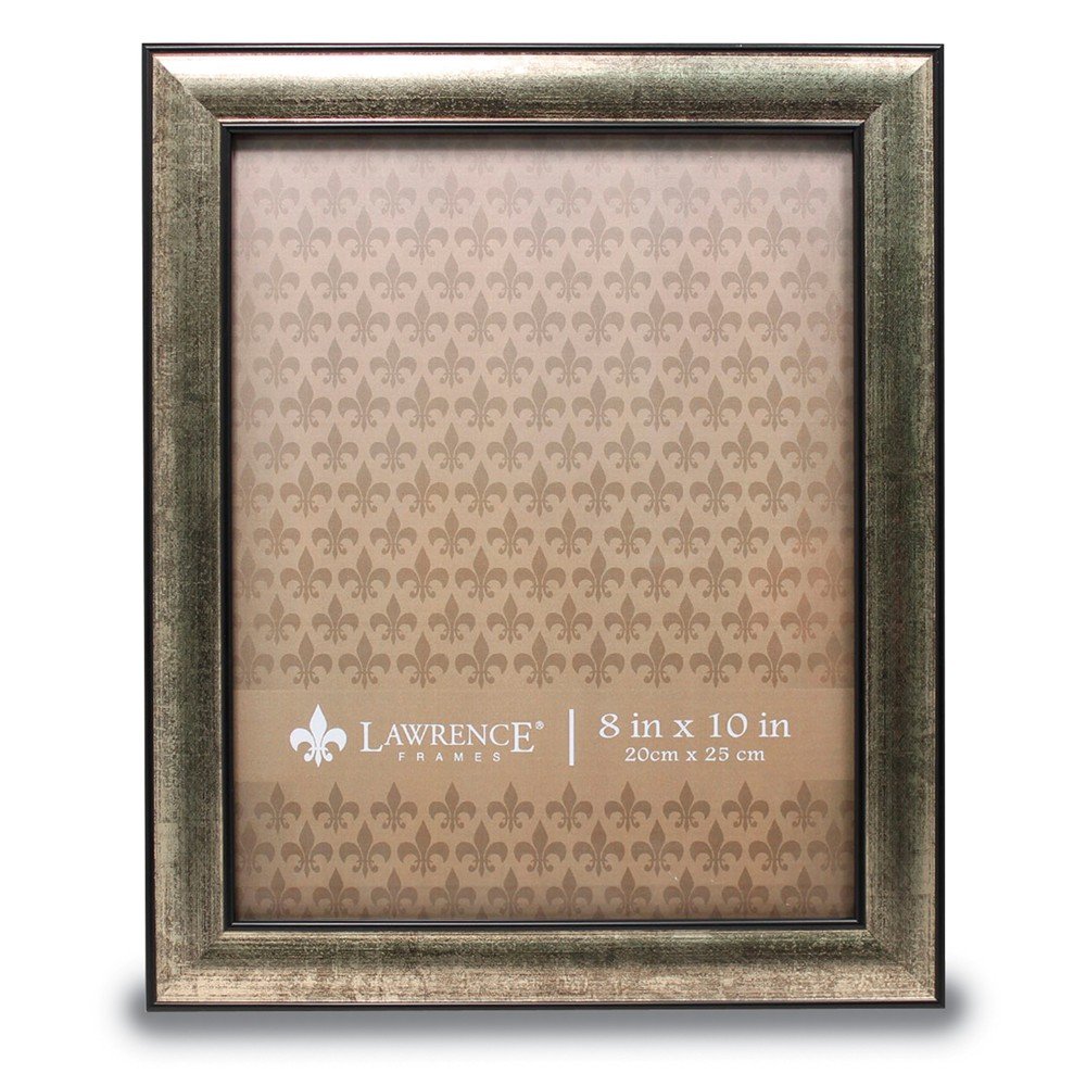 Jewels By Lux 8x10 Inch Silver Black Picture Frame - Elegant Domed Burnished Photo Display for Home Decor, Wedding, Anniversary & Office Gifts