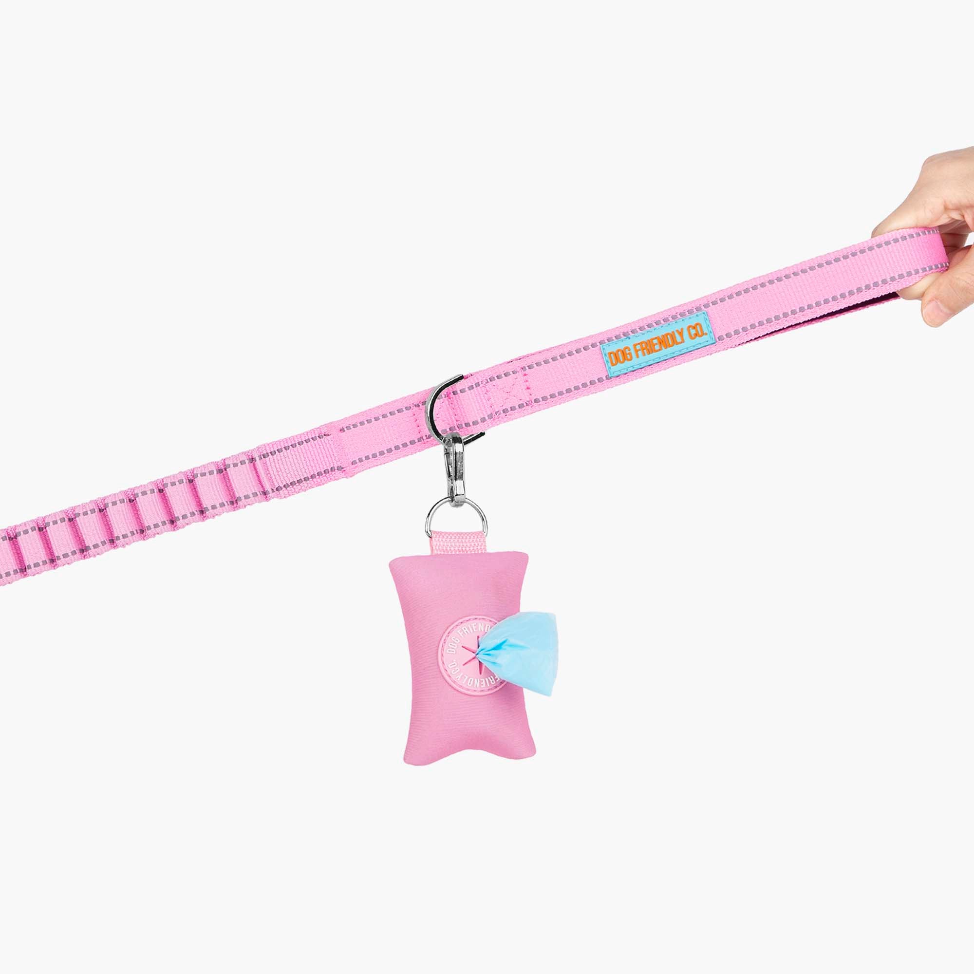 Eco-Friendly Dog Poop Bag Holder - Pink Leash Accessory for Small & Large Dogs | Perfect for Walks, Hiking & Outdoor Adventures