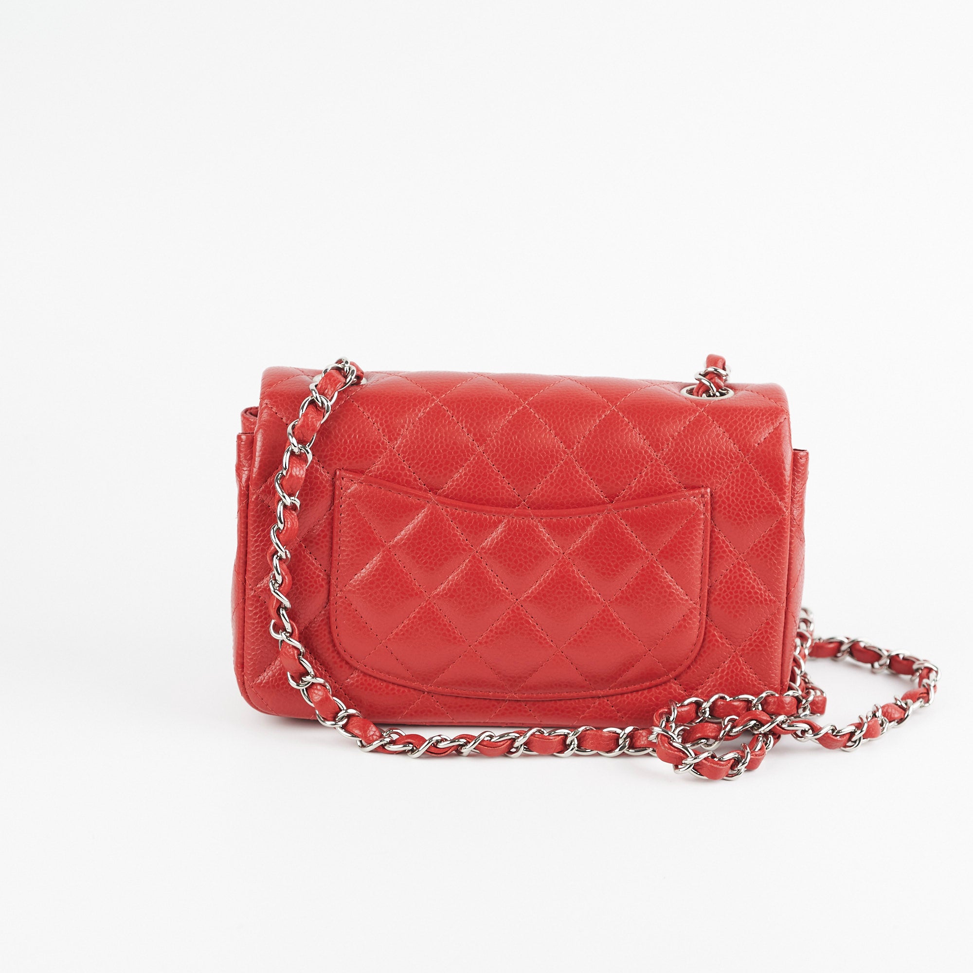 Chanel Mini Rectangular Flap Bag in Red Caviar Leather - Luxury Crossbody Purse for Women, Perfect for Parties & Date Nights
