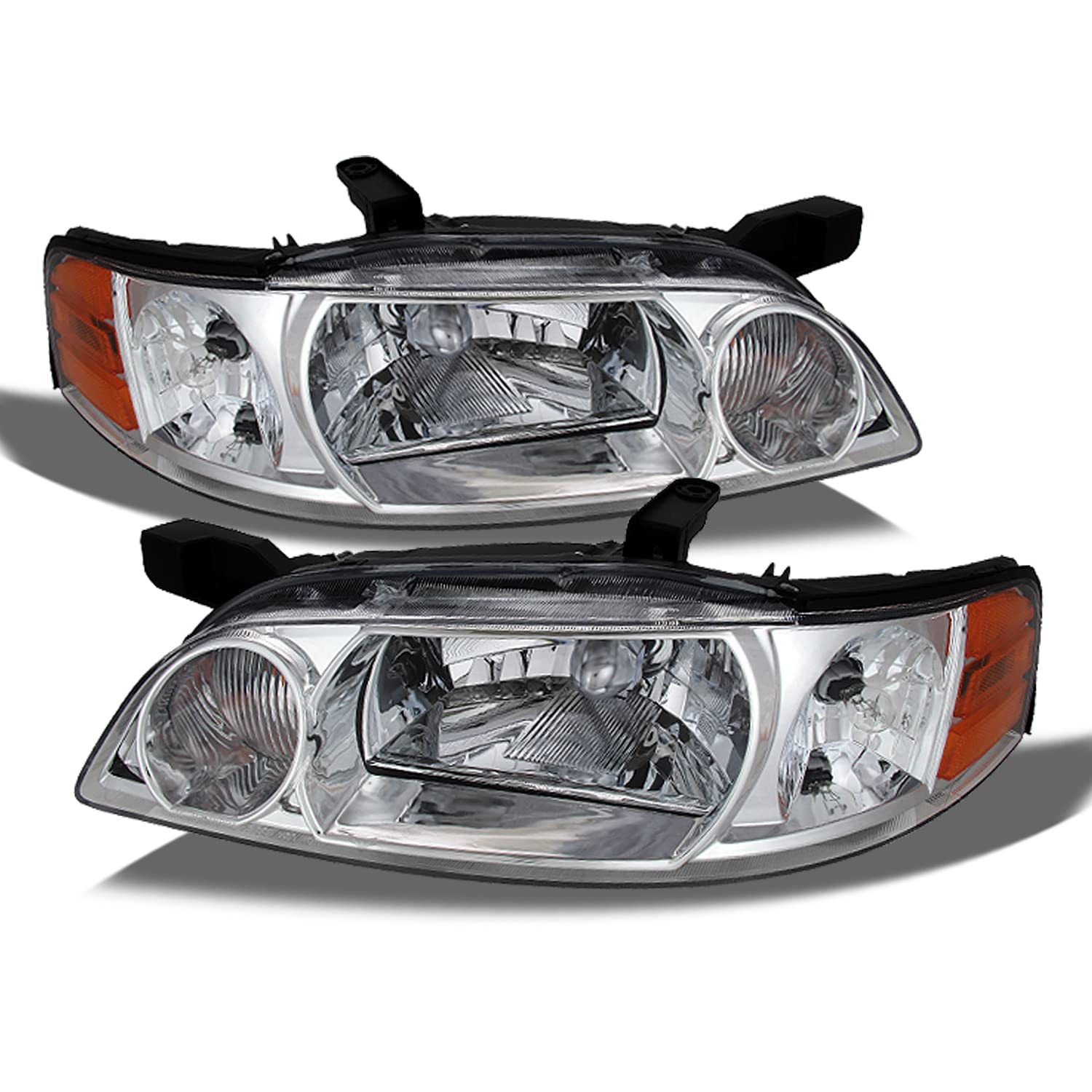 AKKON Replacement Chrome Headlights Pair for Nissan Altima Sport Sedan - Driver & Passenger Side Head Lamps - Perfect for Night Driving & Car Upgrades