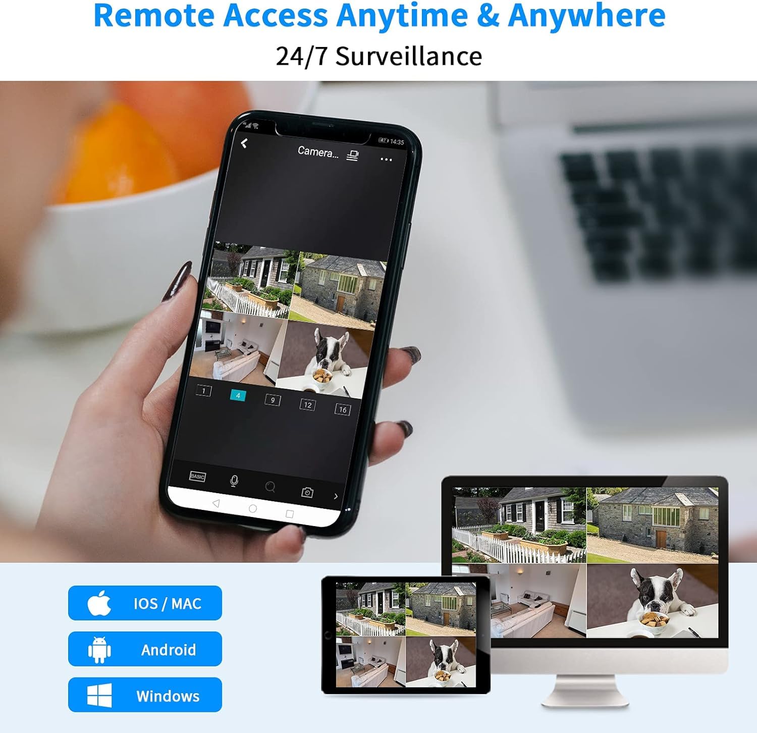 Hiseeu 16 Channel Extendable 8 Port 4K PoE NVR System - Supports 4K/2K/8MP/5MP/3MP/1080P IP Cameras, Remote Viewing, Motion Detection, 24/7 Recording & Smart Playback (No HDD Included) - Ideal for Home Security, Business Surveillance & Property Monitoring