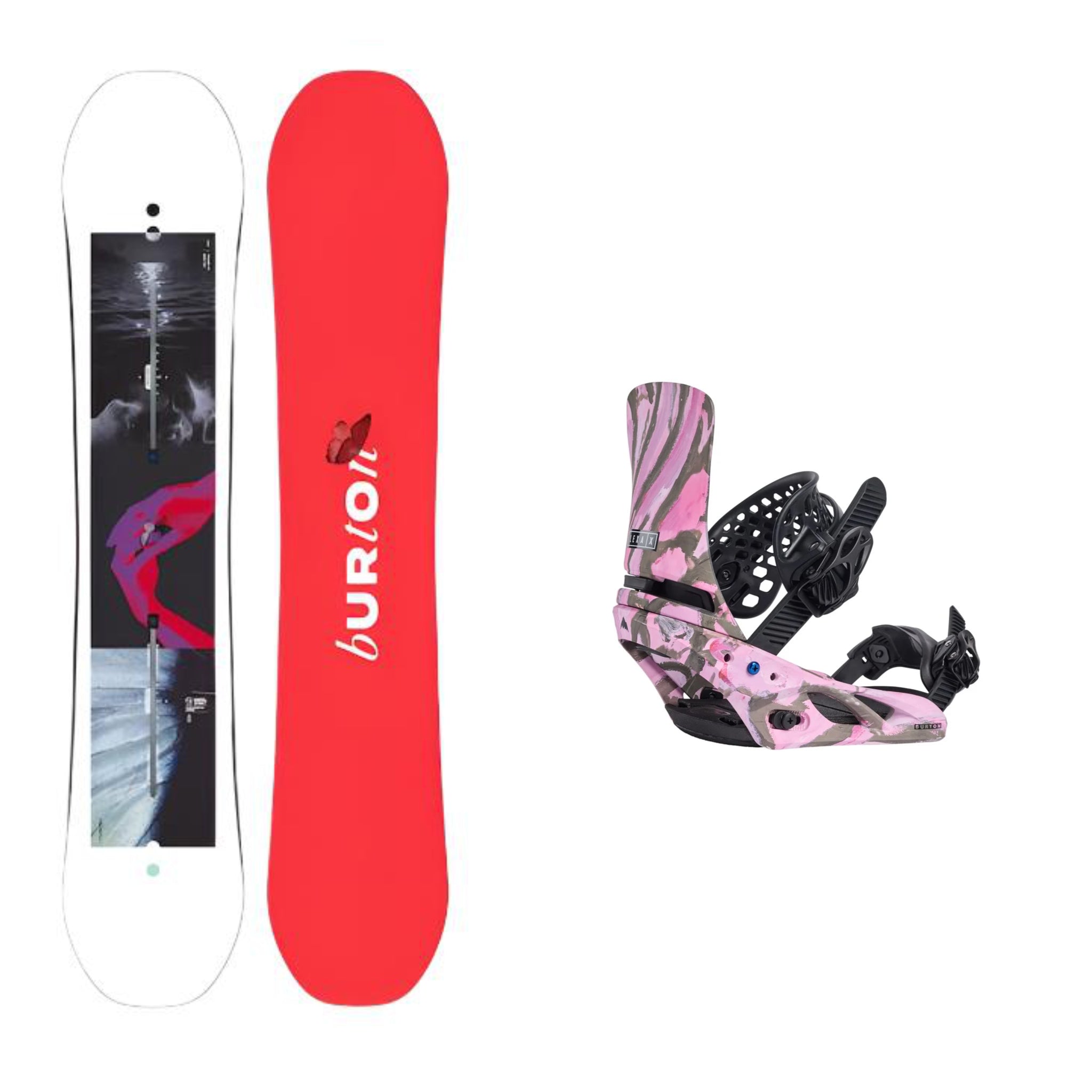Burton Talent Scout Snowboard with Burton Lexa X Bindings 2025 - Perfect for All-Mountain Riding & Freestyle Snowboarding
