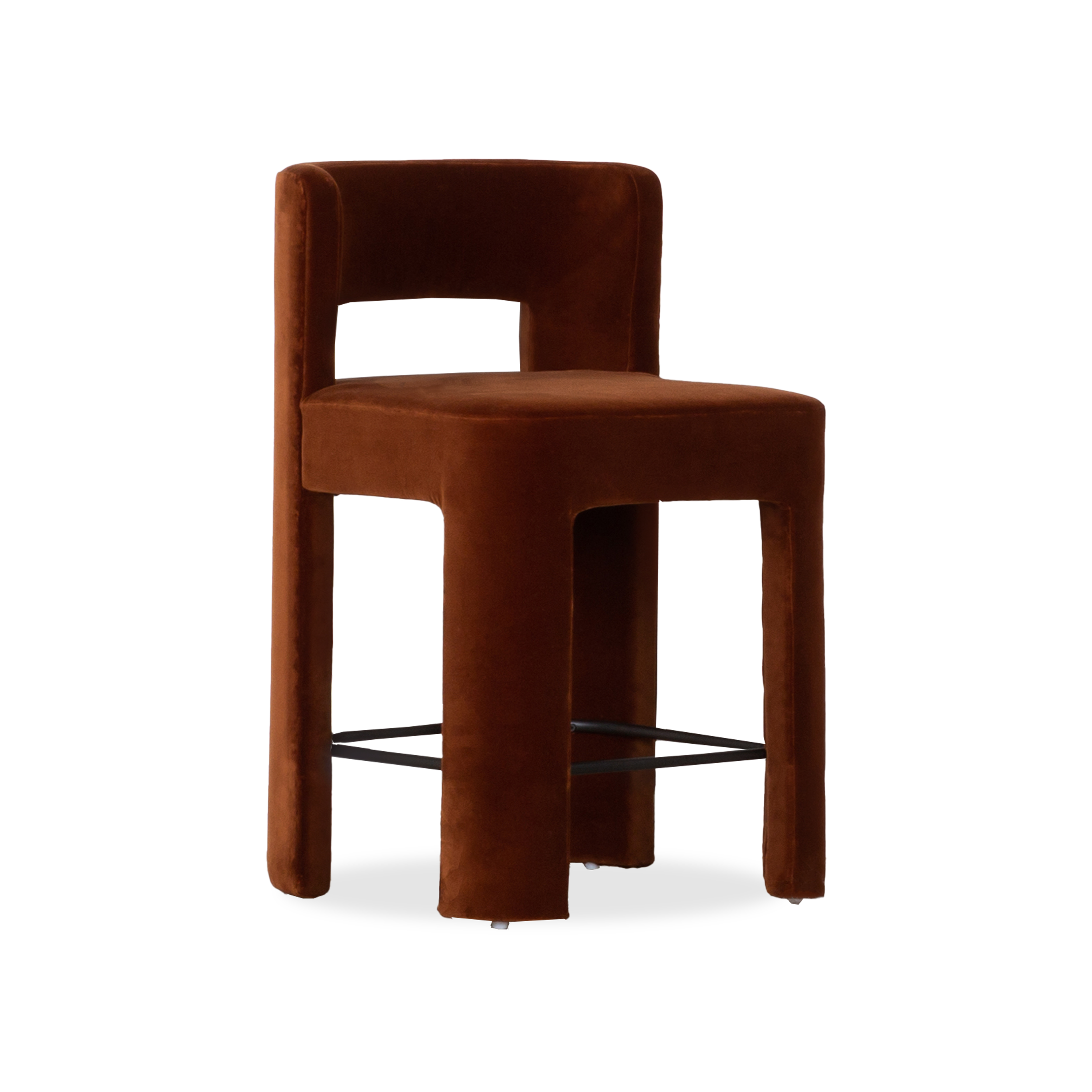 Modern Ponte Counter Stool - Adjustable Height Bar Stool with Cushioned Seat for Kitchen Island, Breakfast Nook & Home Bar - Comfortable & Stylish Dining Chair for Small Spaces