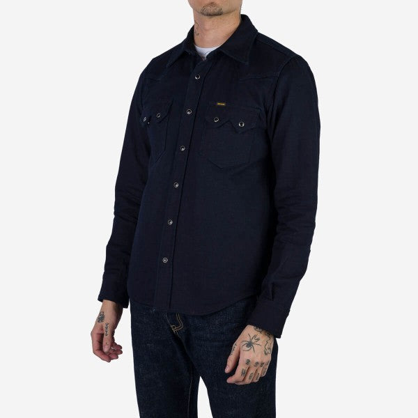 Iron Heart IHSH 368 14oz Double Cloth Western Shirt - Premium Denim Workwear for Men | Durable Indigo Shirt for Cowboy, Ranch & Outdoor Activities