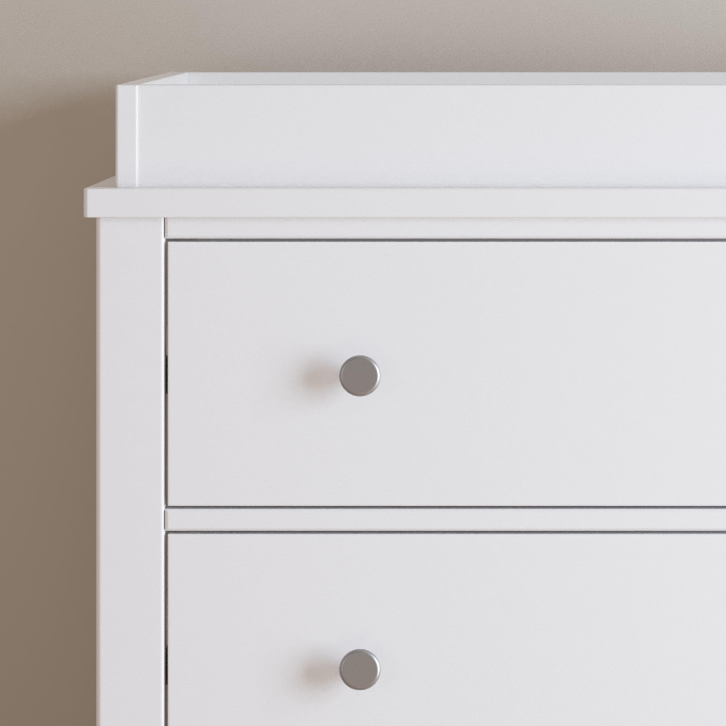 Child Craft Cottage Flat Top 4-in-1 Convertible Crib & Dresser Nursery Set - 3-Piece Baby Furniture with Topper - Grows with Your Child - Matte White Finish for Modern Nurseries & Bedrooms